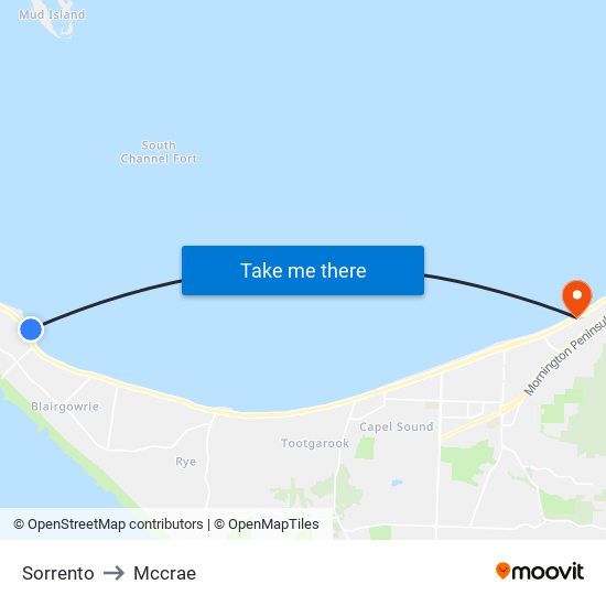 Sorrento to Mccrae map