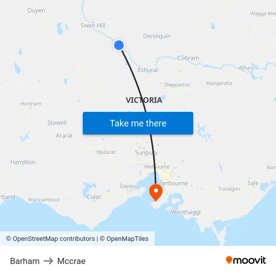 Barham to Mccrae map
