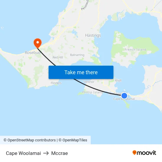 Cape Woolamai to Mccrae map