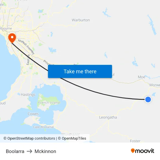 Boolarra to Mckinnon map