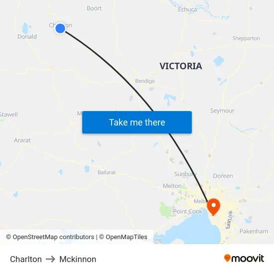 Charlton to Mckinnon map
