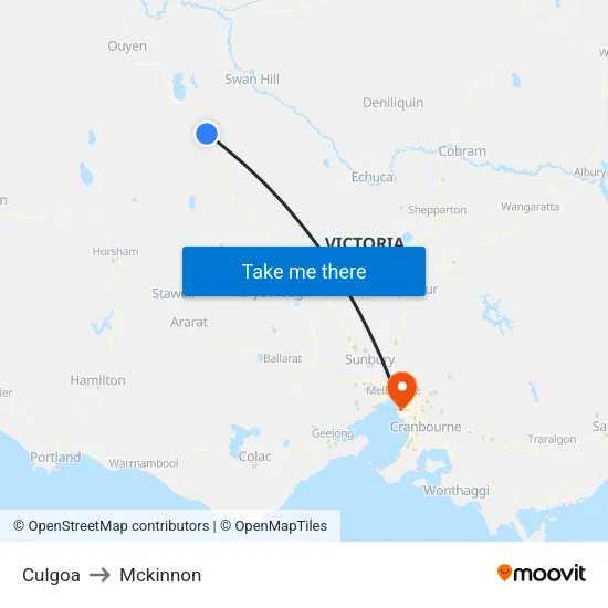 Culgoa to Mckinnon map