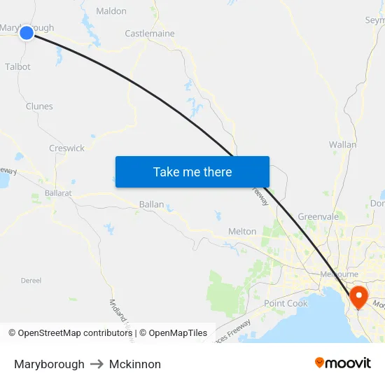 Maryborough to Mckinnon map