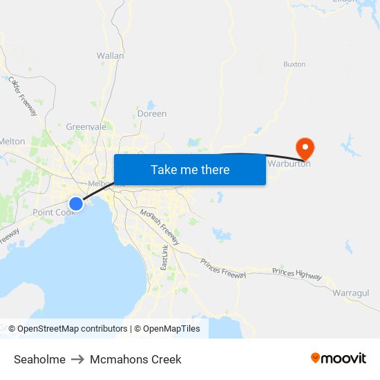 Seaholme to Mcmahons Creek map