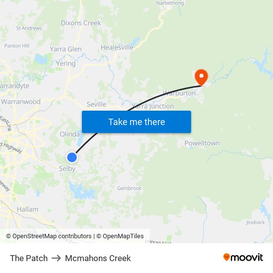 The Patch to Mcmahons Creek map