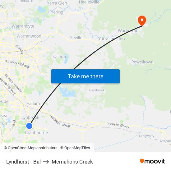 Lyndhurst - Bal to Mcmahons Creek map