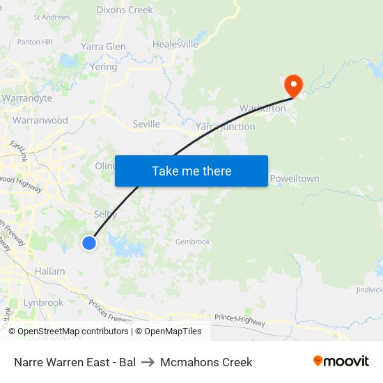 Narre Warren East - Bal to Mcmahons Creek map