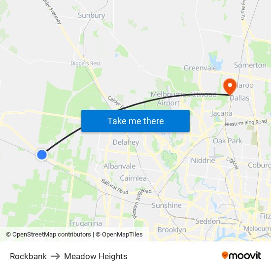 Rockbank to Meadow Heights map