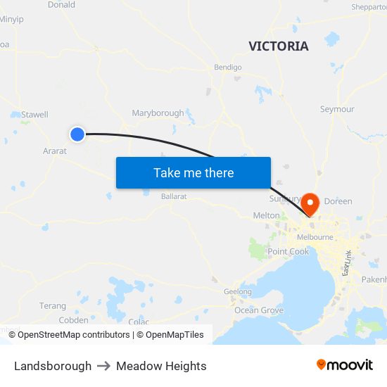 Landsborough to Meadow Heights map