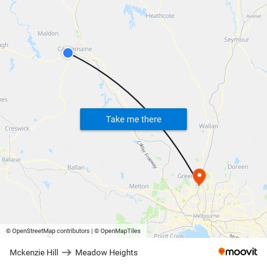 Mckenzie Hill to Meadow Heights map