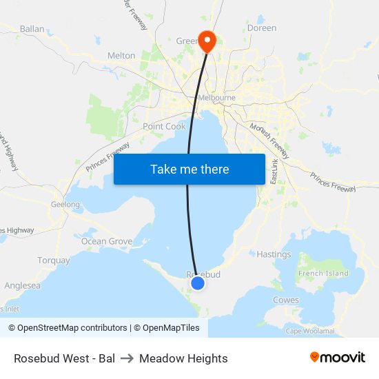 Rosebud West - Bal to Meadow Heights map