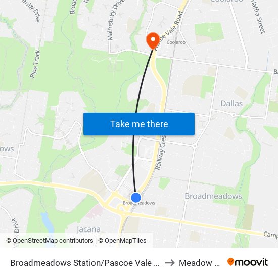 Broadmeadows Station/Pascoe Vale Rd (Broadmeadows) to Meadow Heights map