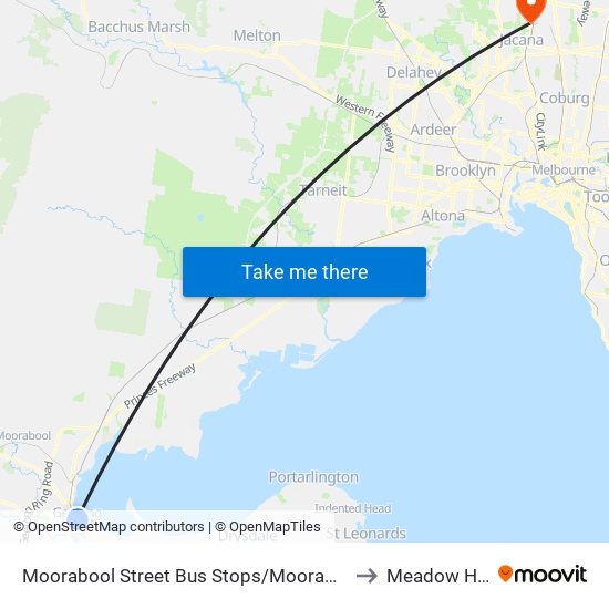 Moorabool Street Bus Stops/Moorabool St (Geelong) to Meadow Heights map