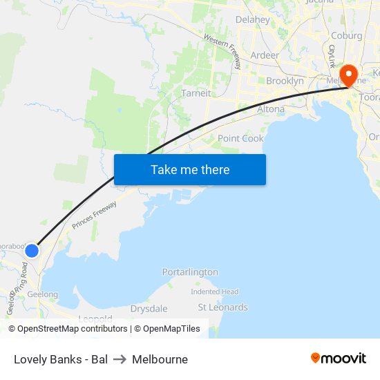 Lovely Banks - Bal to Melbourne map