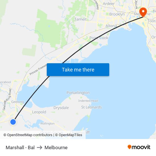 Marshall - Bal to Melbourne map