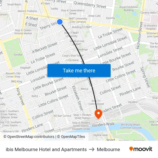ibis Melbourne Hotel and Apartments to Melbourne map
