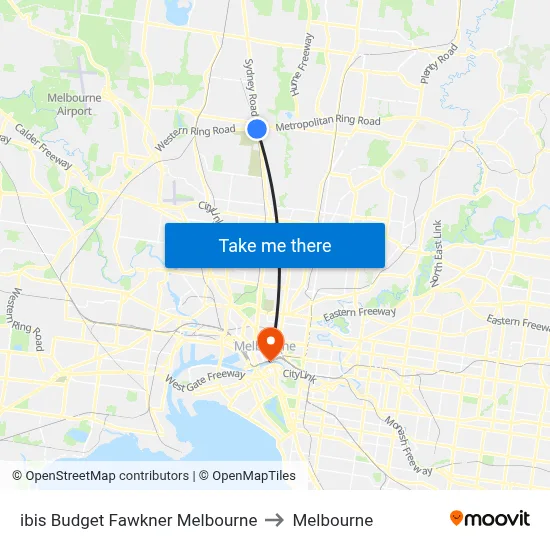 ibis Budget Fawkner Melbourne to Melbourne map