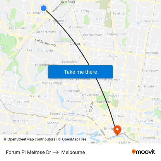Forum Pl Melrose Dr to Melbourne map