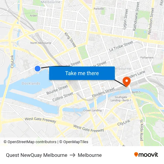 Quest NewQuay Melbourne to Melbourne map