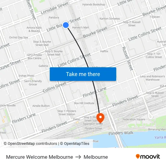 Mercure Welcome Melbourne to Melbourne map