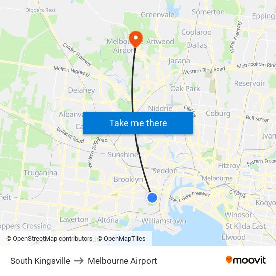 South Kingsville to Melbourne Airport map