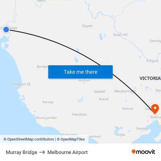 Murray Bridge to Melbourne Airport map