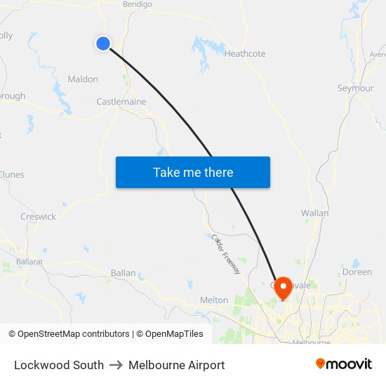 Lockwood South to Melbourne Airport map