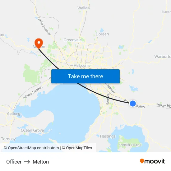 Officer to Melton map