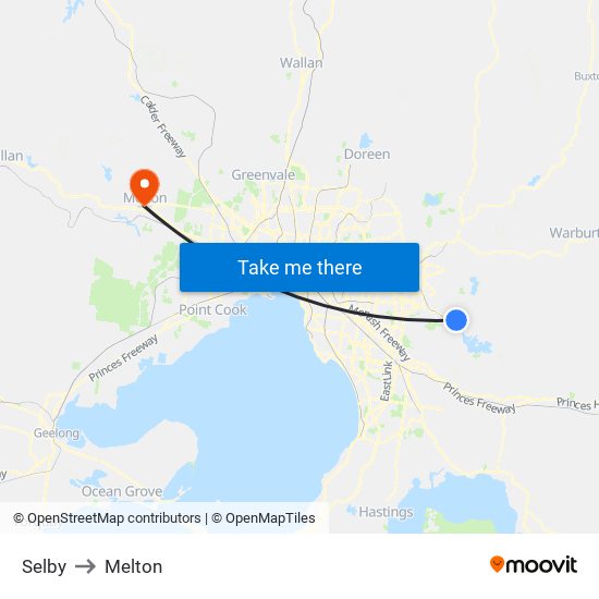 Selby to Melton map