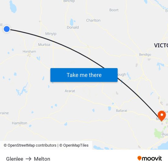 Glenlee to Melton map