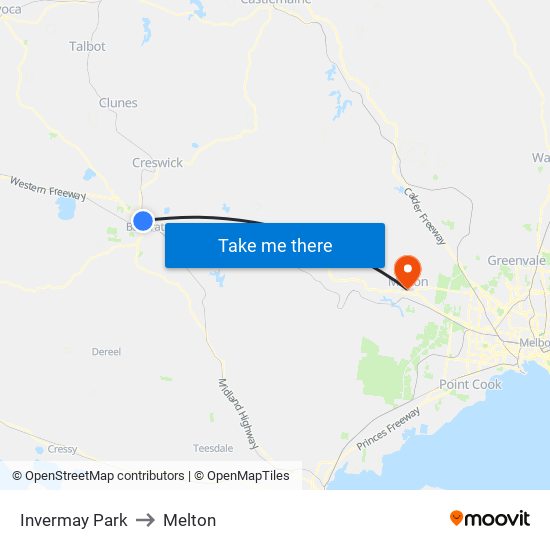 Invermay Park to Melton map