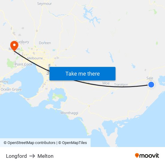 Longford to Melton map