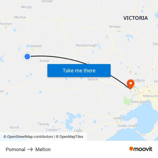 Pomonal to Melton map