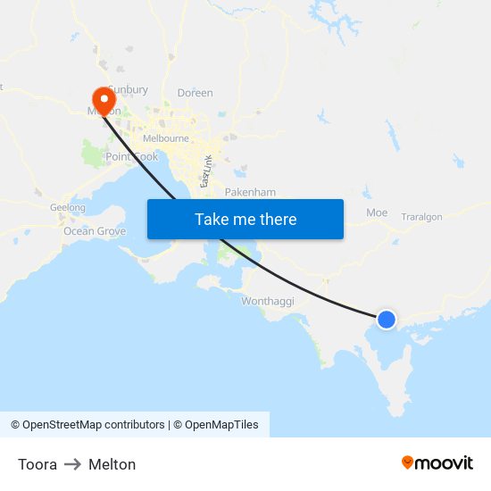 Toora to Melton map