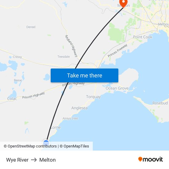 Wye River to Melton map