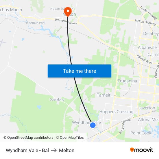 Wyndham Vale - Bal to Melton map