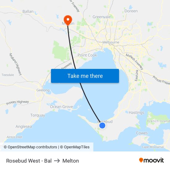Rosebud West - Bal to Melton map