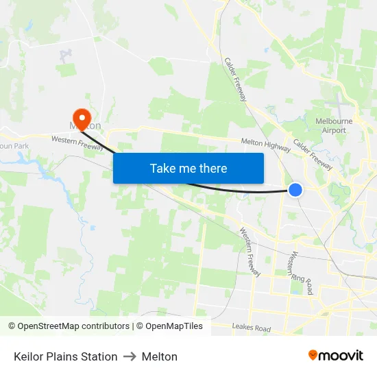 Keilor Plains Station to Melton map