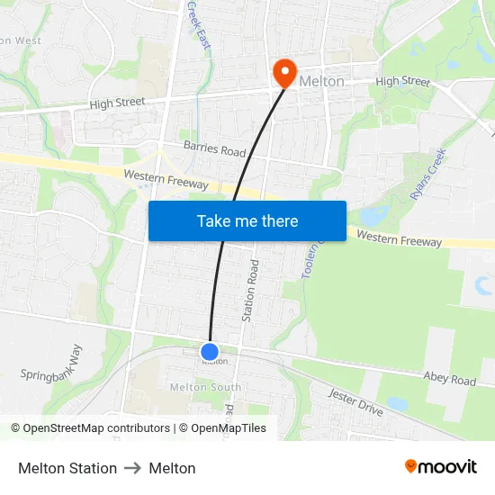 Melton Station to Melton map
