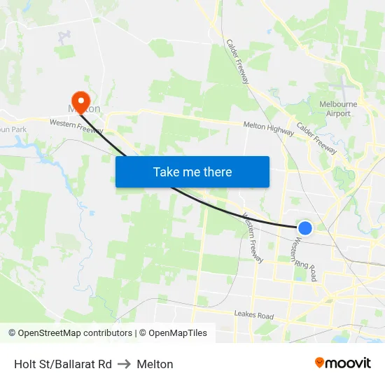 Holt St/Ballarat Rd to Melton map