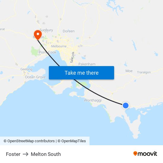 Foster to Melton South map