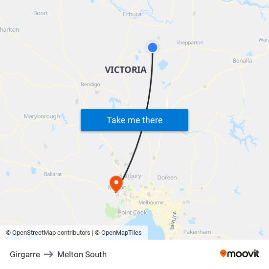 Girgarre to Melton South map