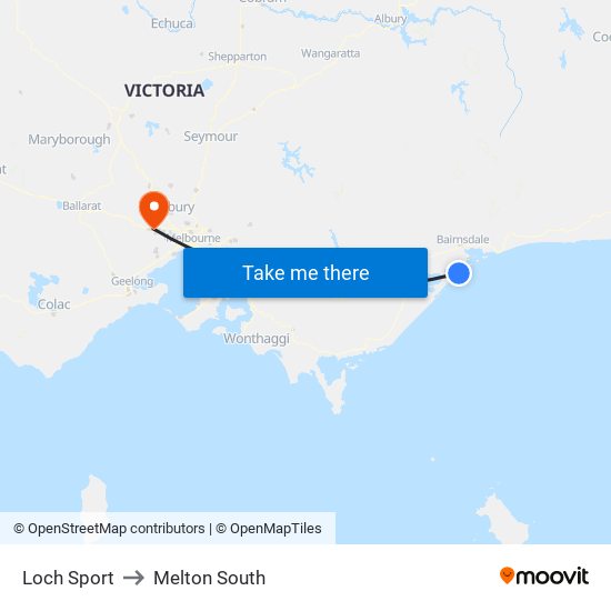 Loch Sport to Melton South map