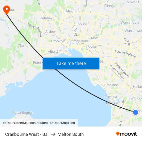 Cranbourne West - Bal to Melton South map