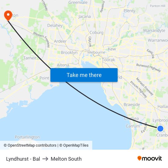 Lyndhurst - Bal to Melton South map