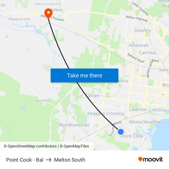 Point Cook - Bal to Melton South map