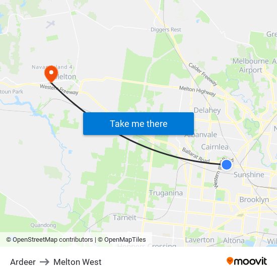 Ardeer to Melton West map