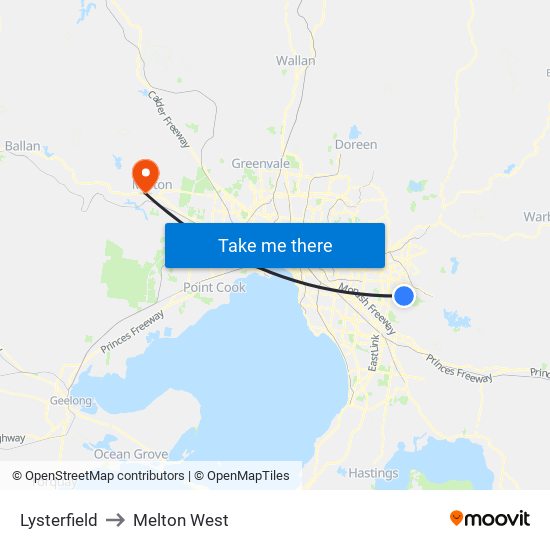 Lysterfield to Melton West map