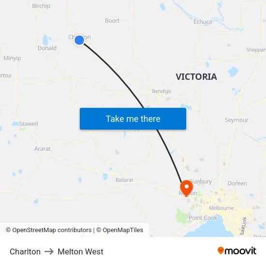 Charlton to Melton West map