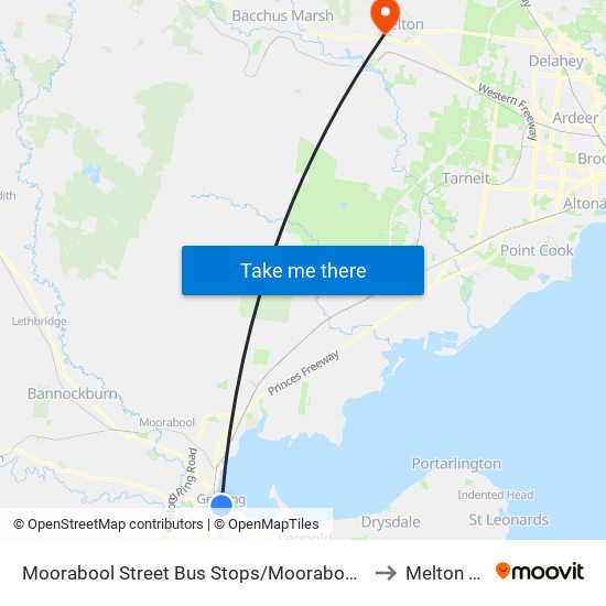 Moorabool Street Bus Stops/Moorabool St (Geelong) to Melton West map